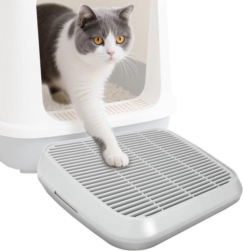 Midollarle Cat Ramp for Litter Box, Cat Pedal Step Stool with Filter Function, Double Layered Cats Litter Trapper Washable Easy Cleaning Kitty Litter Mat Suitable for Small & Elderly Cats(Grey) - Image 1